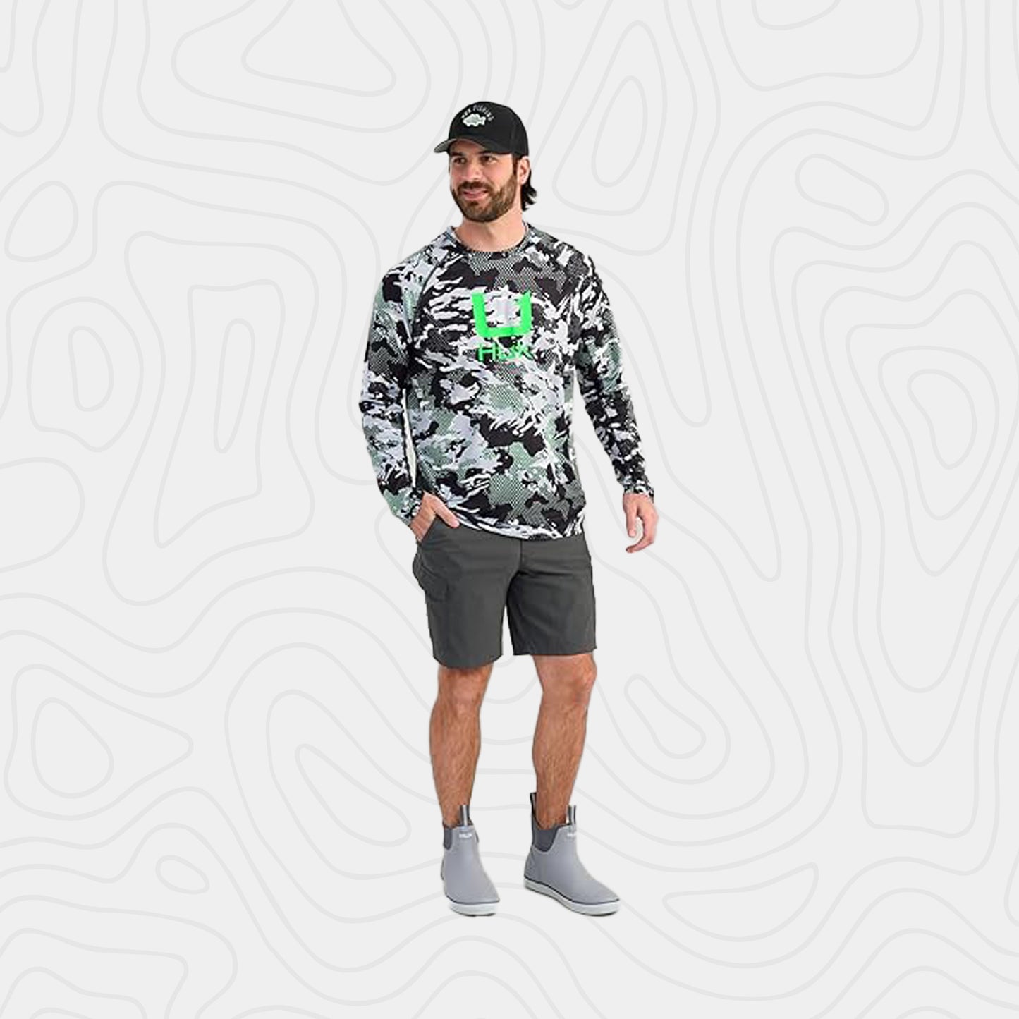 Huk Kc Scott Patterned Pursuit Hoodie