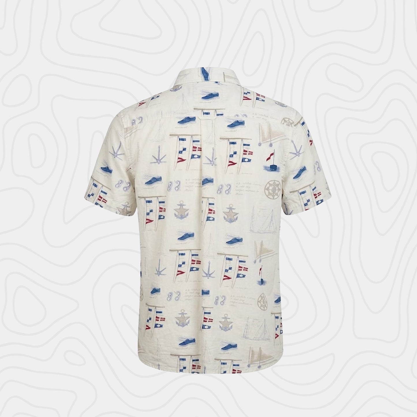 Bimini Bay Nautical Short Sleeve Button Down Shirt