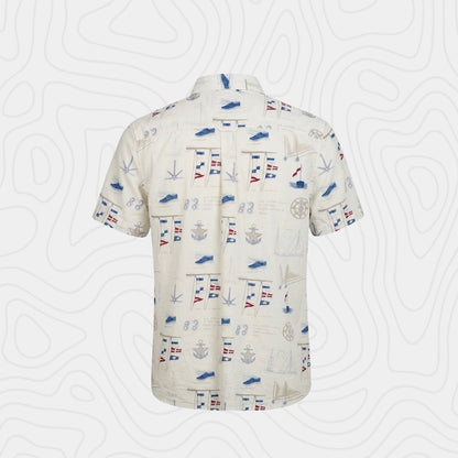 Bimini Bay Nautical Short Sleeve Button Down Shirt
