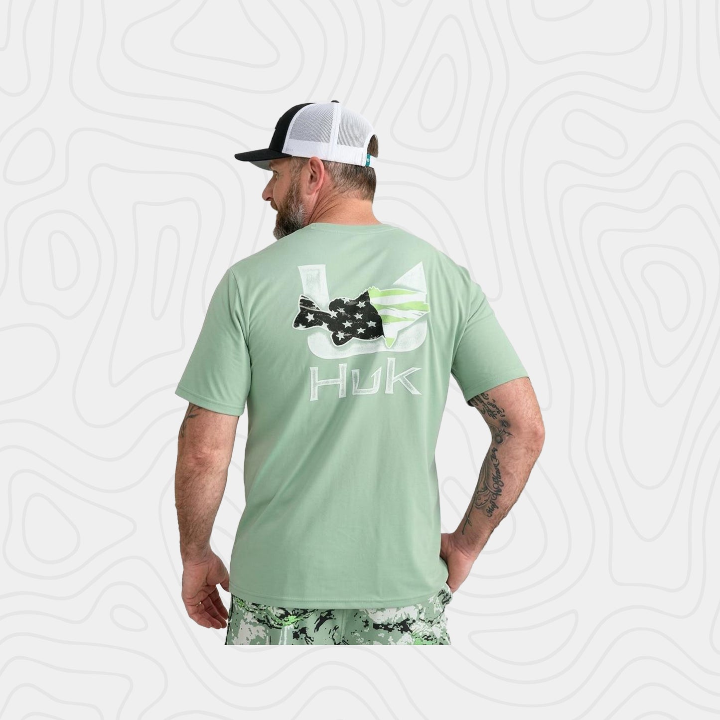 Huk Fishing American Flag Tee