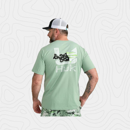 Huk Fishing American Flag Tee
