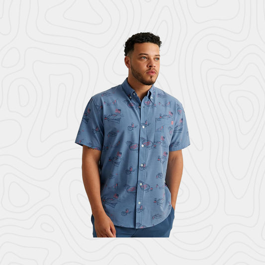 Huk Kona Pattern Fishing Button Down Shirt