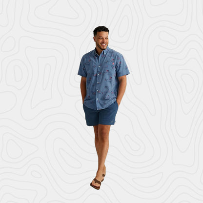 Huk Kona Pattern Fishing Button Down Shirt