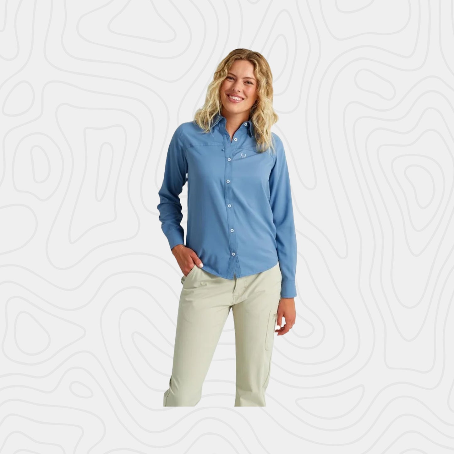 Huk Tidal Dot Button Down Collar Shirt