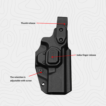 BlueTac OWB Glock Kydex Level 3 Retention Duty Holster