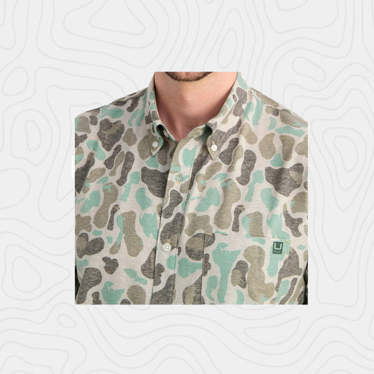 Huk Kona KC Printed Button Down Short Sleeve Shirt