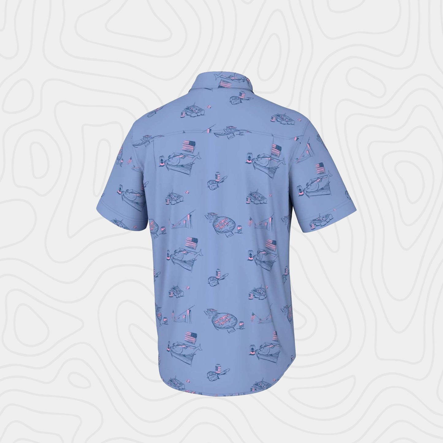 Huk Kona Pattern Fishing Button Down Shirt