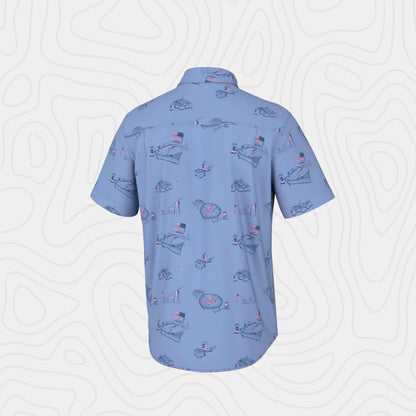 Huk Kona Pattern Fishing Button Down Shirt