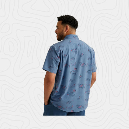 Huk Kona Pattern Fishing Button Down Shirt