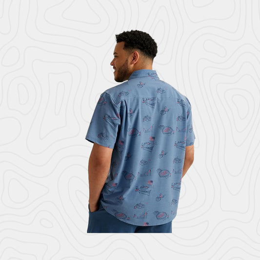 Huk Kona Pattern Fishing Button Down Shirt