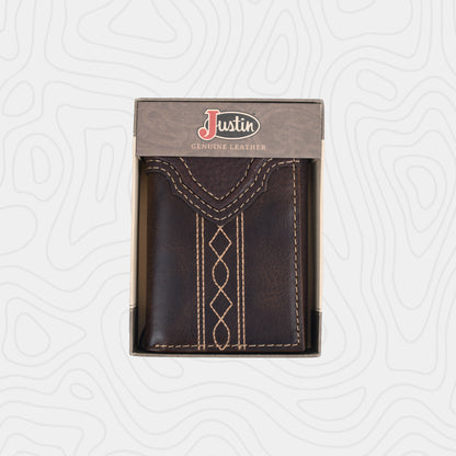 Justin Yoke Stitched Trifold Wallet