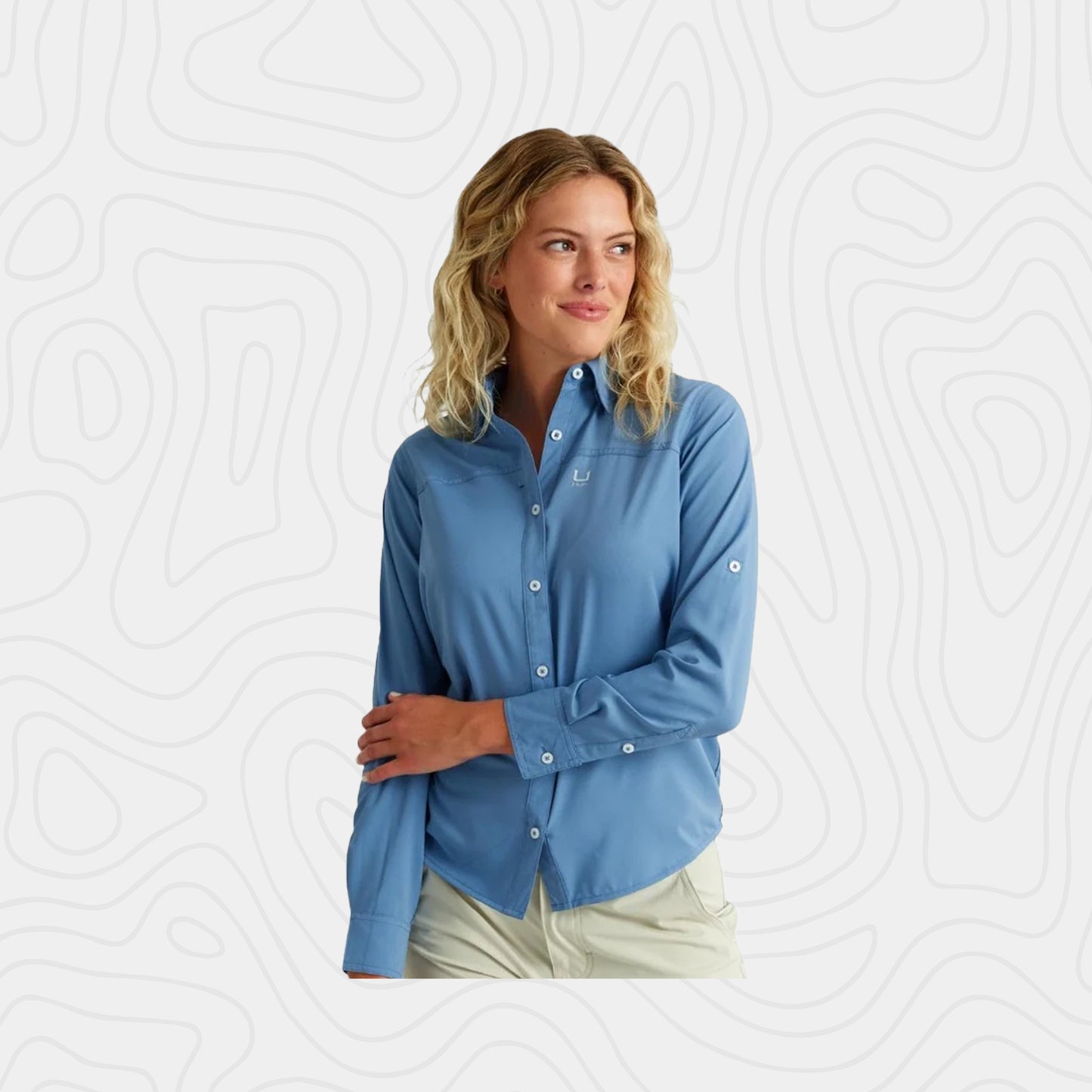 Huk Tidal Dot Button Down Collar Shirt
