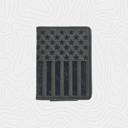 Justin Genuine Leather Bifold Card Wallet Graphite Flag