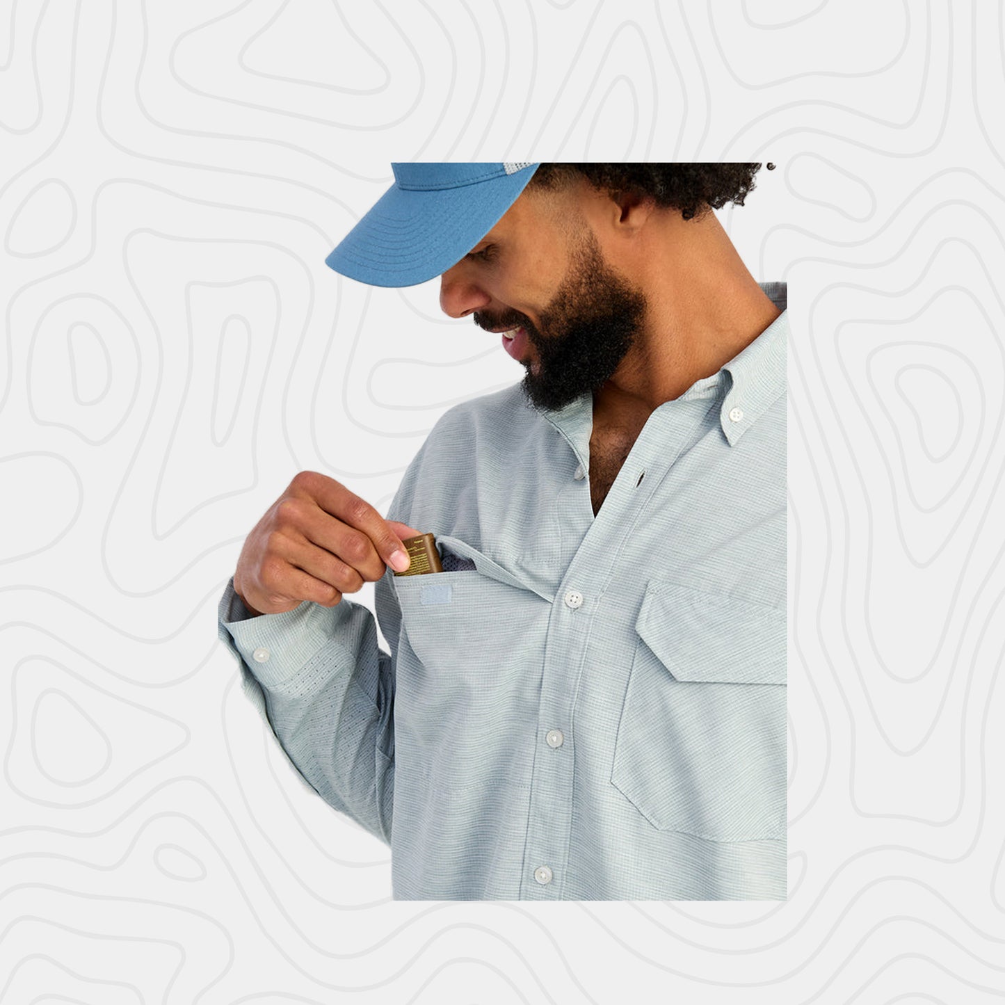 Huk Tide Point Heathered Ripstop Button Down Shirt