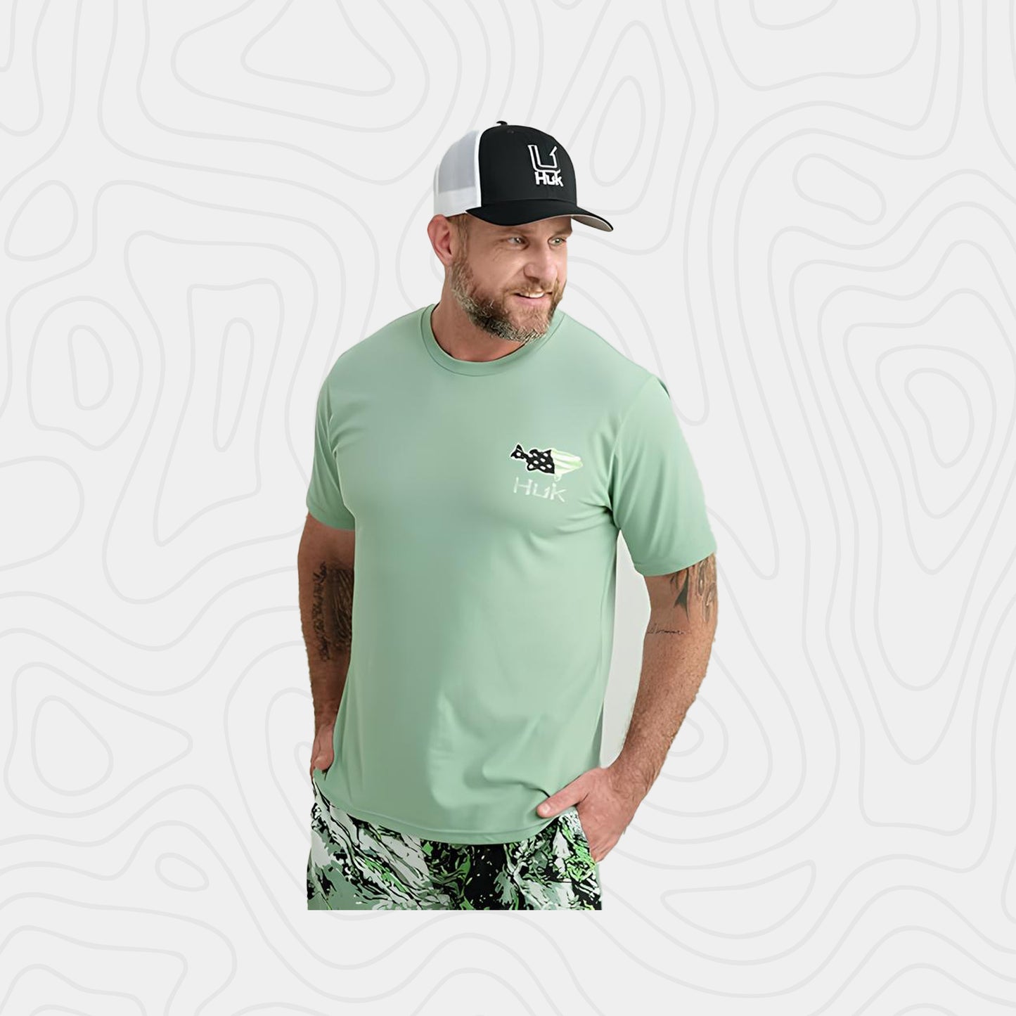 Huk Fishing American Flag Tee