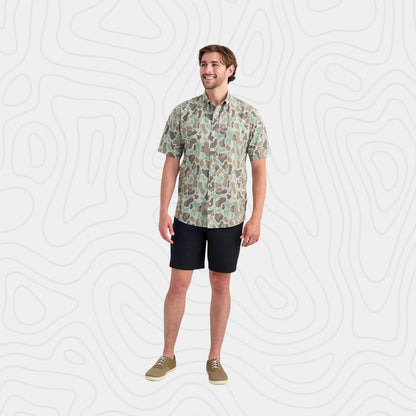 Huk Kona KC Printed Button Down Short Sleeve Shirt
