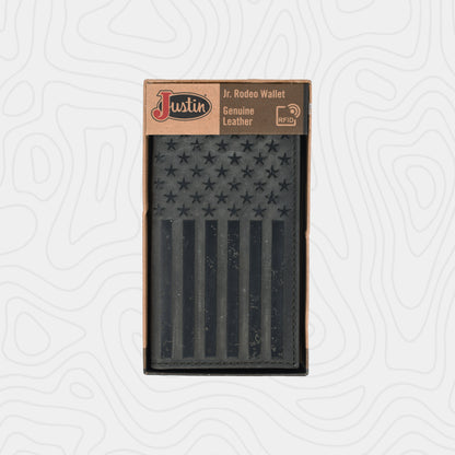 Justin Men's Genuine Leather Graphite Flag Jr. Rodeo Wallet