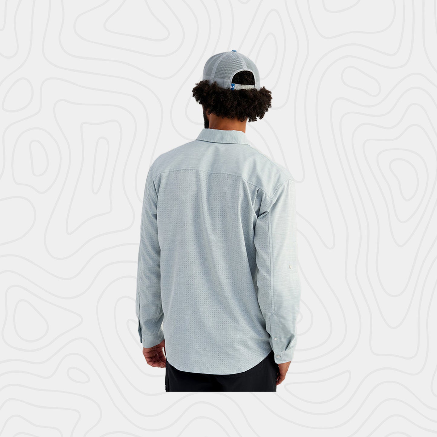 Huk Tide Point Heathered Ripstop Button Down Shirt