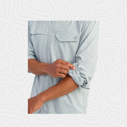 Huk Tide Point Heathered Ripstop Button Down Shirt